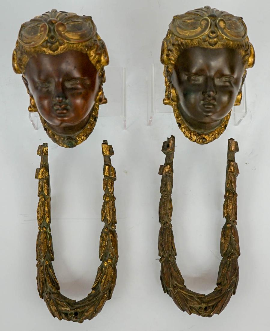 Pair of Antique Figural Bronze Door Knockers (1 of 9)