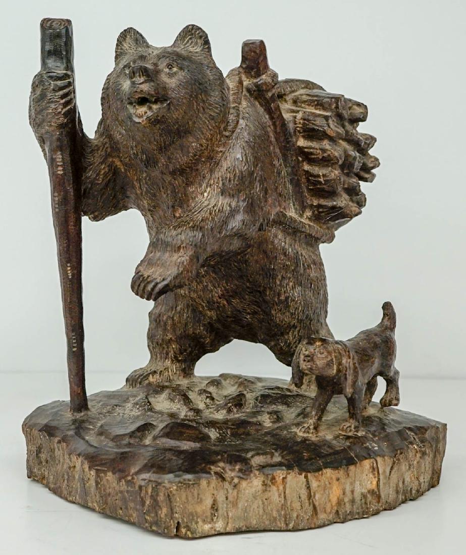 Faux Black Forest Figure of Hiking Bear (1 of 10)