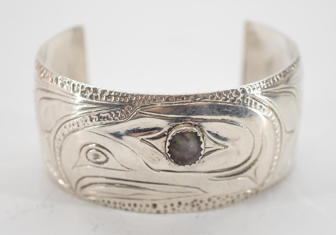 Signed Northwest Coast Large Cuff Bracelet (1 of 4)
