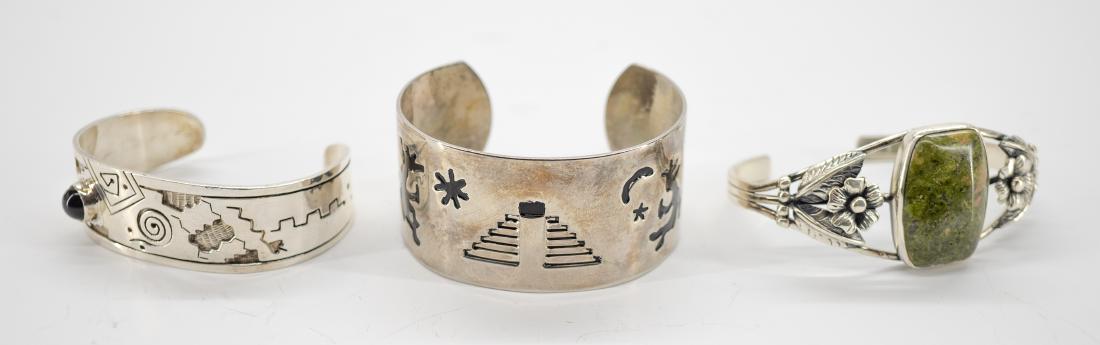 Three Southwest Native American Sterling Bracelets (1 of 4)