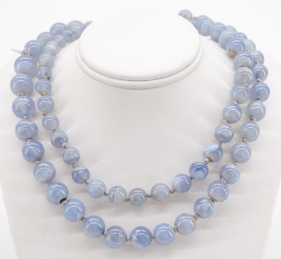 Blue Lace Agate Beaded Necklace (1 of 2)