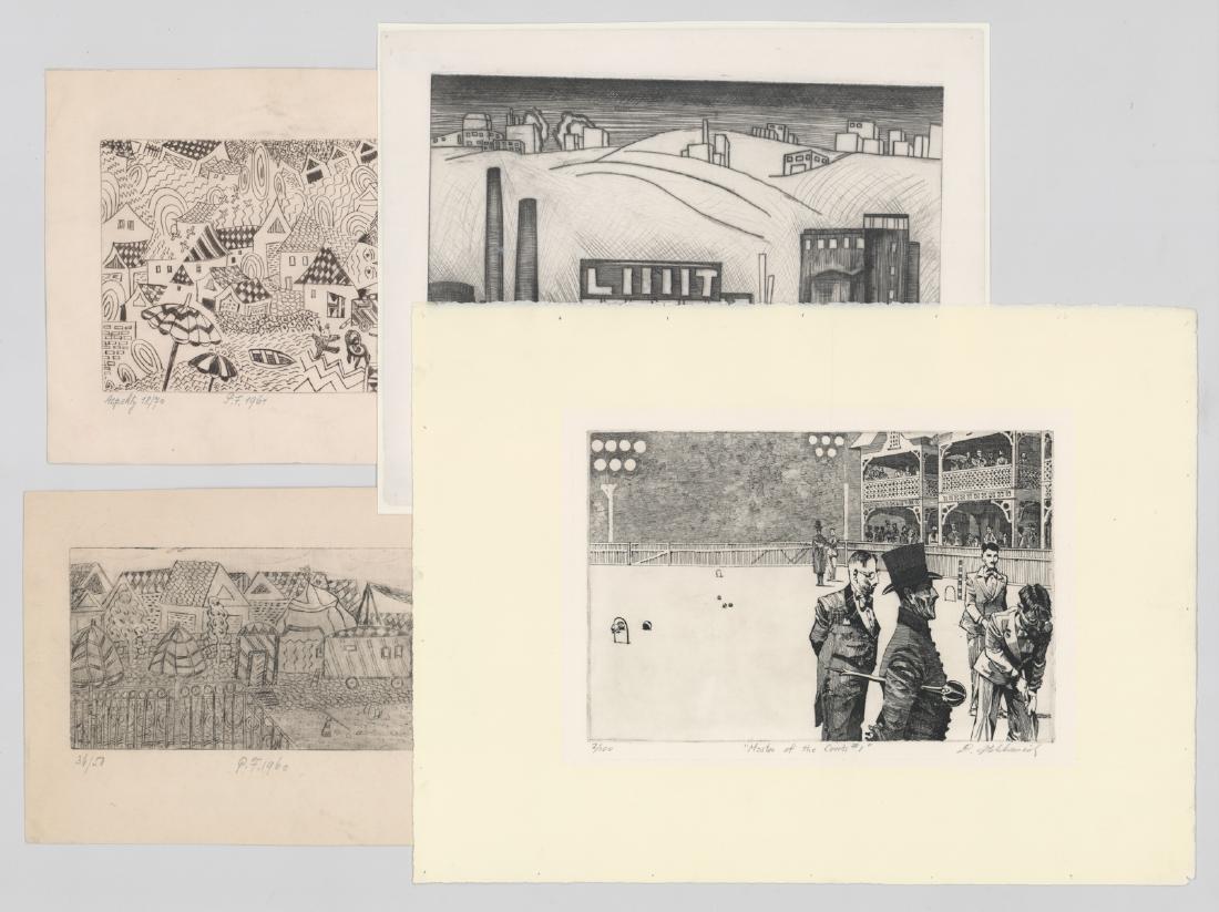 Group of Four American Signed Etchings (1 of 4)
