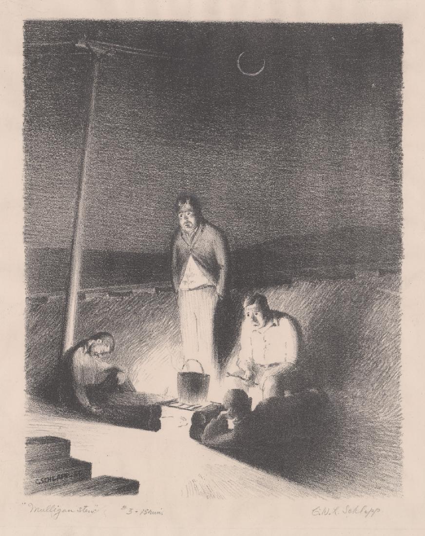 Charles W. L. Schlapp WPA Era Signed Lithograph (1 of 5)