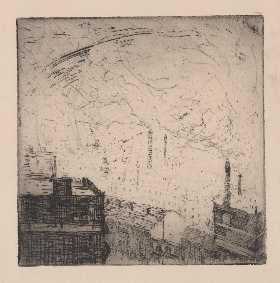 Gertrude Horsford Fiske Etching With Estate Stamp