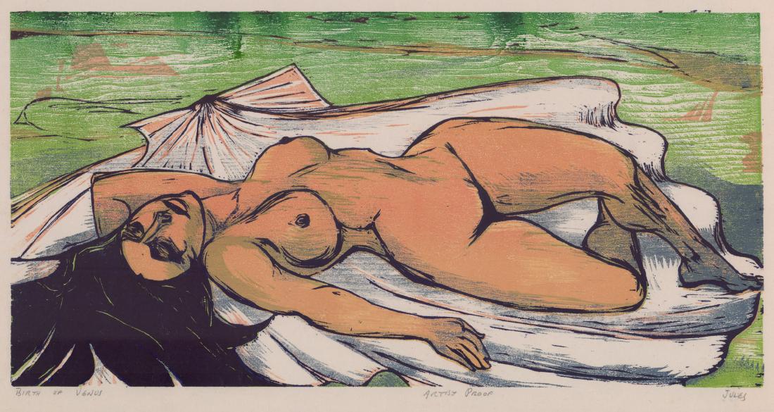 Mervin Jules Signed Woodcut (1 of 4)