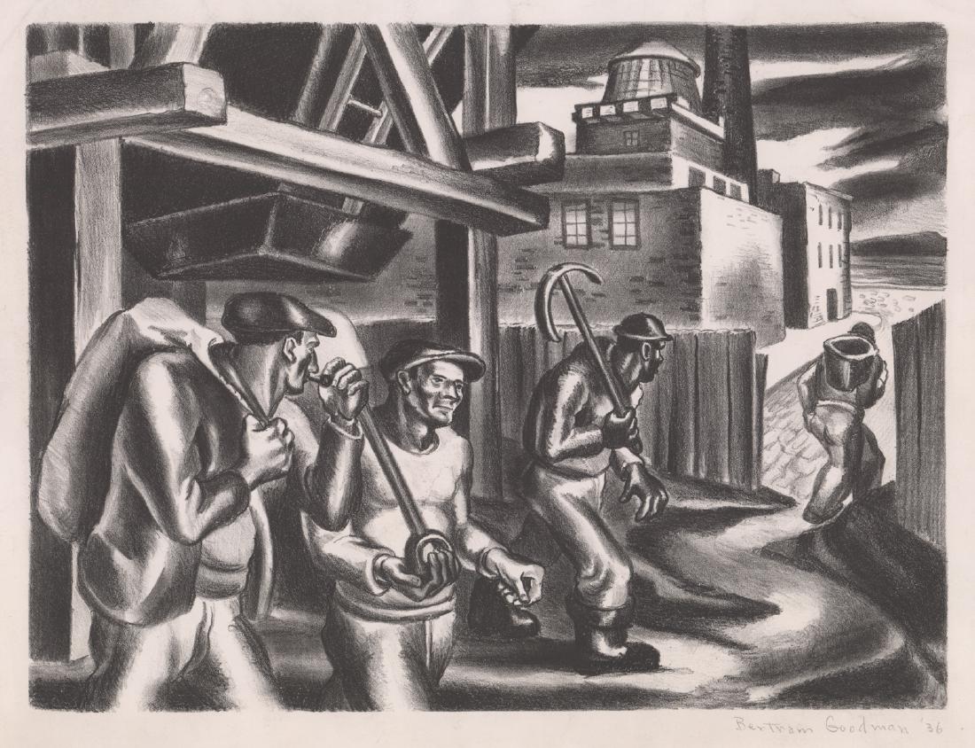 Bertram Goodman Signed WPA Era Lithograph (1 of 4)