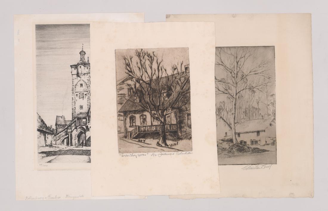 Group of Three European Signed Etchings (1 of 3)