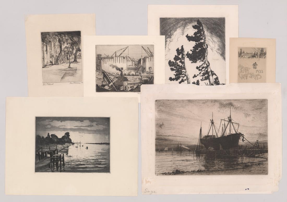 Group of Six American Etchings (1 of 3)