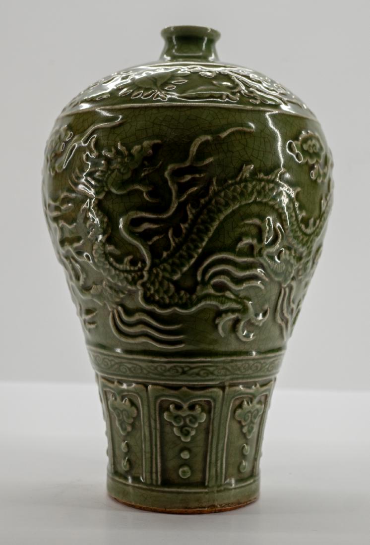 Chinese Celadon Carved Large Vase (1 of 10)