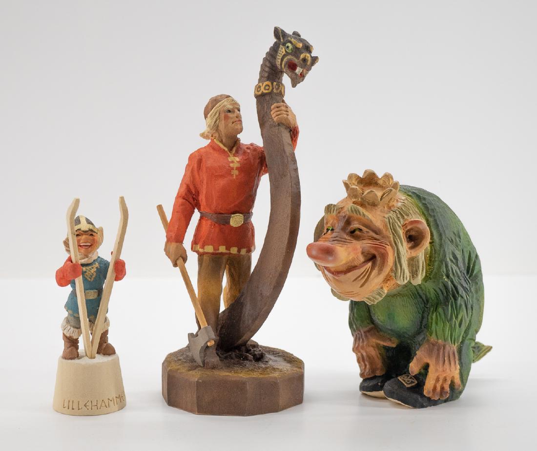 Three Henning Norwegian Carved Wood Figures (1 of 7)