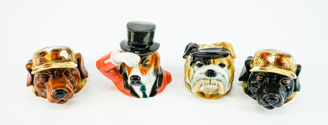 Albert Stahl Prototype: Group of four Albert Stahl prototype stein lids per info from consignor. They measure 3.5" x 5.25" to 5.25" x 4.75". All four are in excellent condition with no damage. We ship most items in this auct