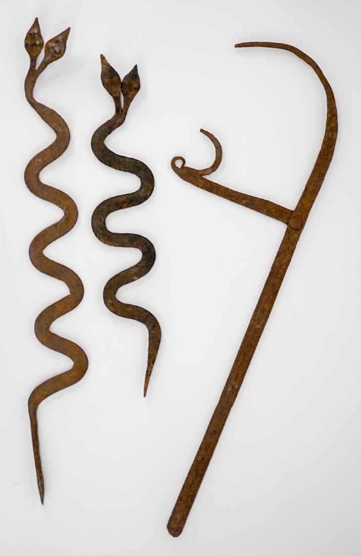 African Cast Iron Snakes and Throwing Knife (1 of 3)
