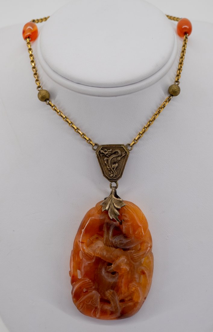 Chinese Large Carved Jade Pendant (1 of 2)
