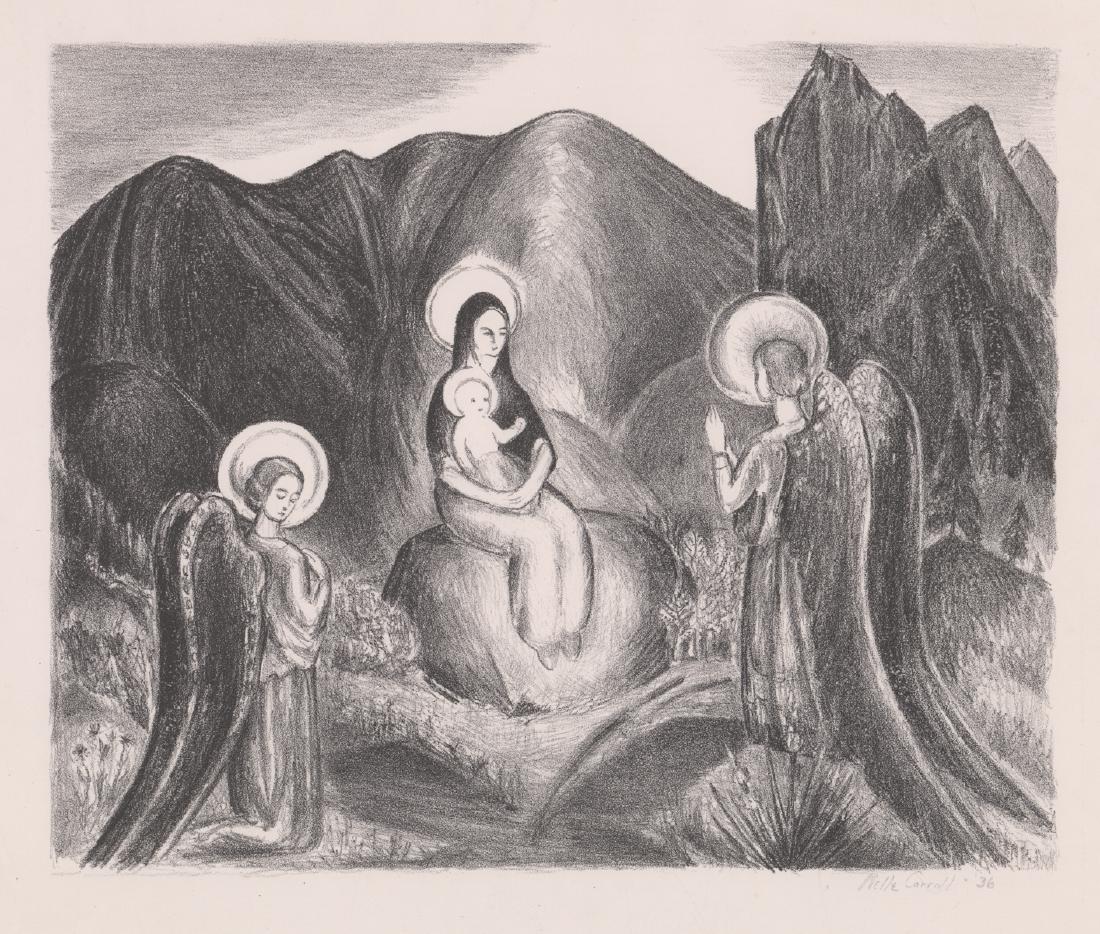 Nelle Carroll WPA Era Signed Lithograph (1 of 4)