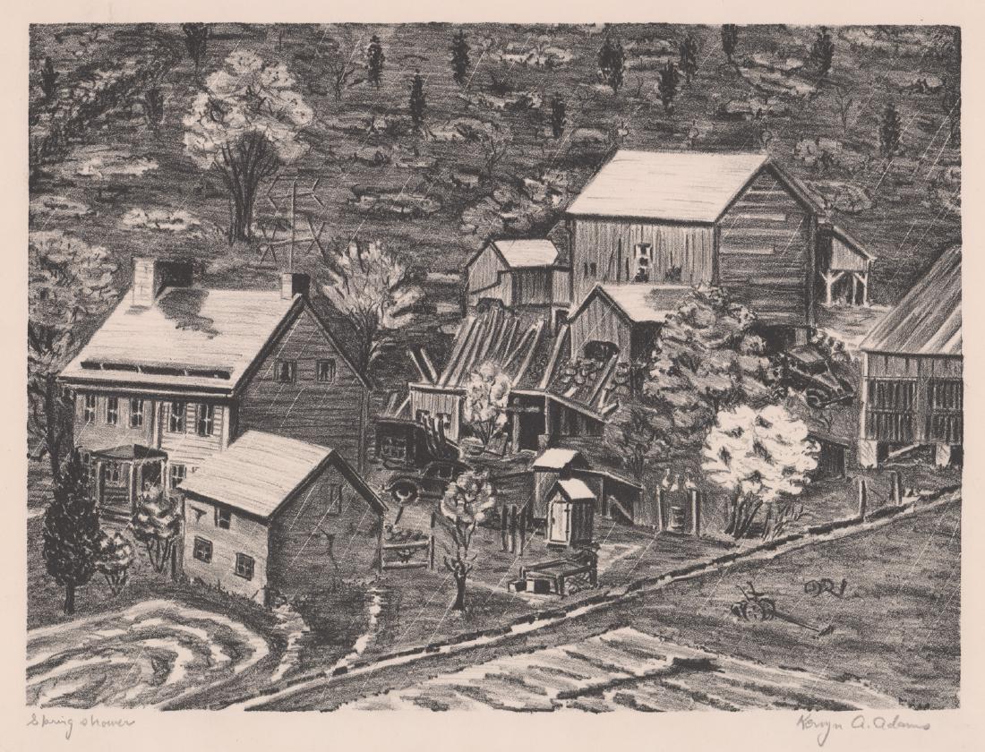 Kerryn A. Adams Printers Proof WPA Era Lithograph (1 of 5)