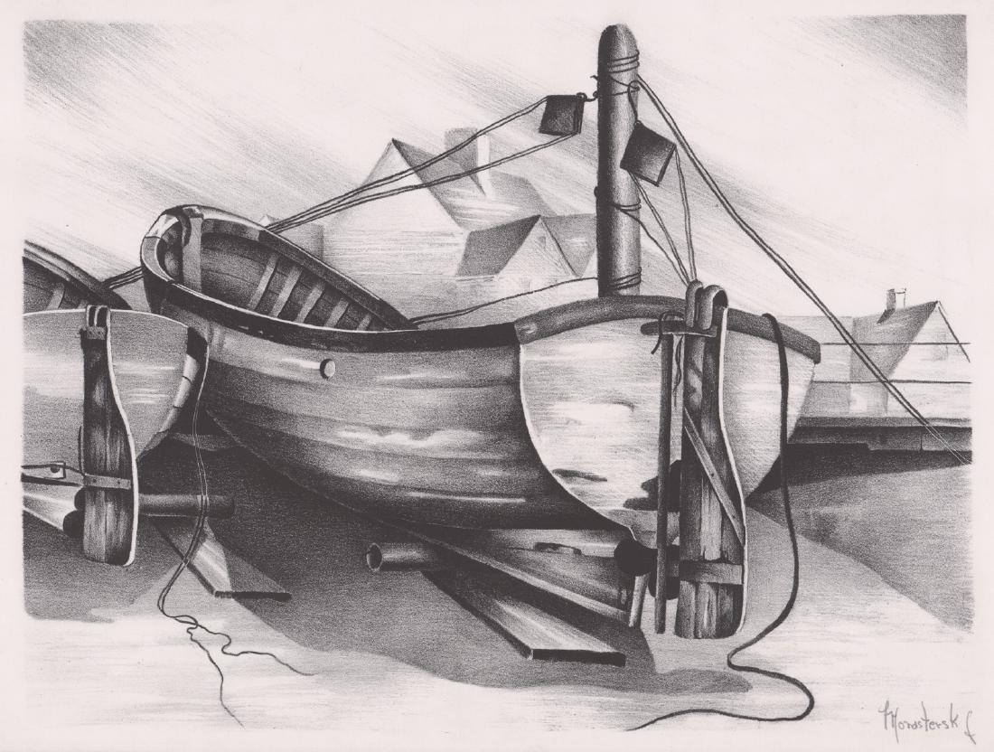 Alex Monastersky WPA Era Signed Lithograph (1 of 4)