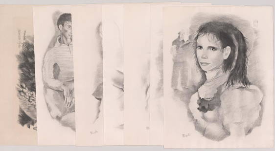 Seven Mariette Lydis Signed Lithographs: Seven Mariette Lydis (French/Argentine 1894 - 1970) signed lithographs. Six pencil signed "M Lydis", three lower right and three lower left. Five measure 10" x 12-7/8" sheet size, and one measures 9"