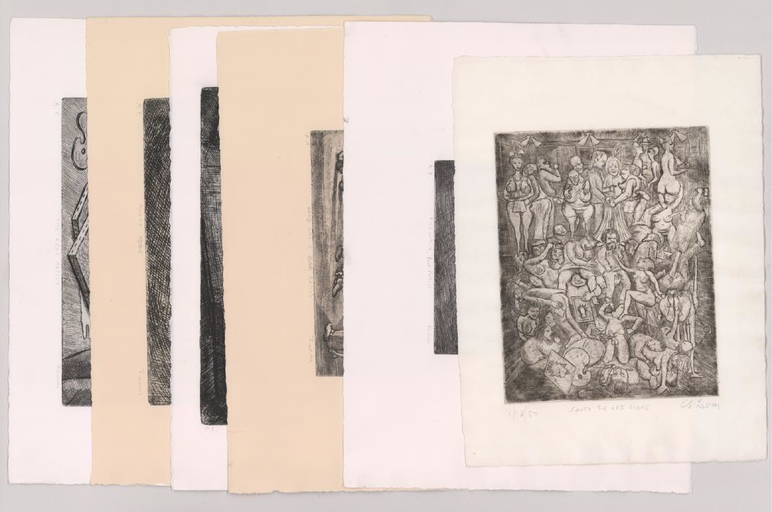 Six Eli Levin Signed Etchings Art & Artists