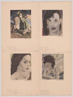 Four Mariette Lydis Signed Colored Lithographs: Four Mariette Lydis (French/Argentine 1894 - 1970) signed colored lithographs. All four pencil signed "Mariette Lydis" lower right. Additional information written in pencil, lower left of sheet on eac