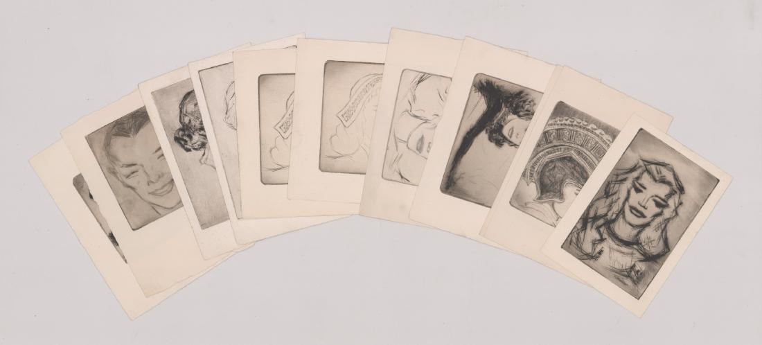 Twelve Portrait Etchings Unsigned (1 of 1)
