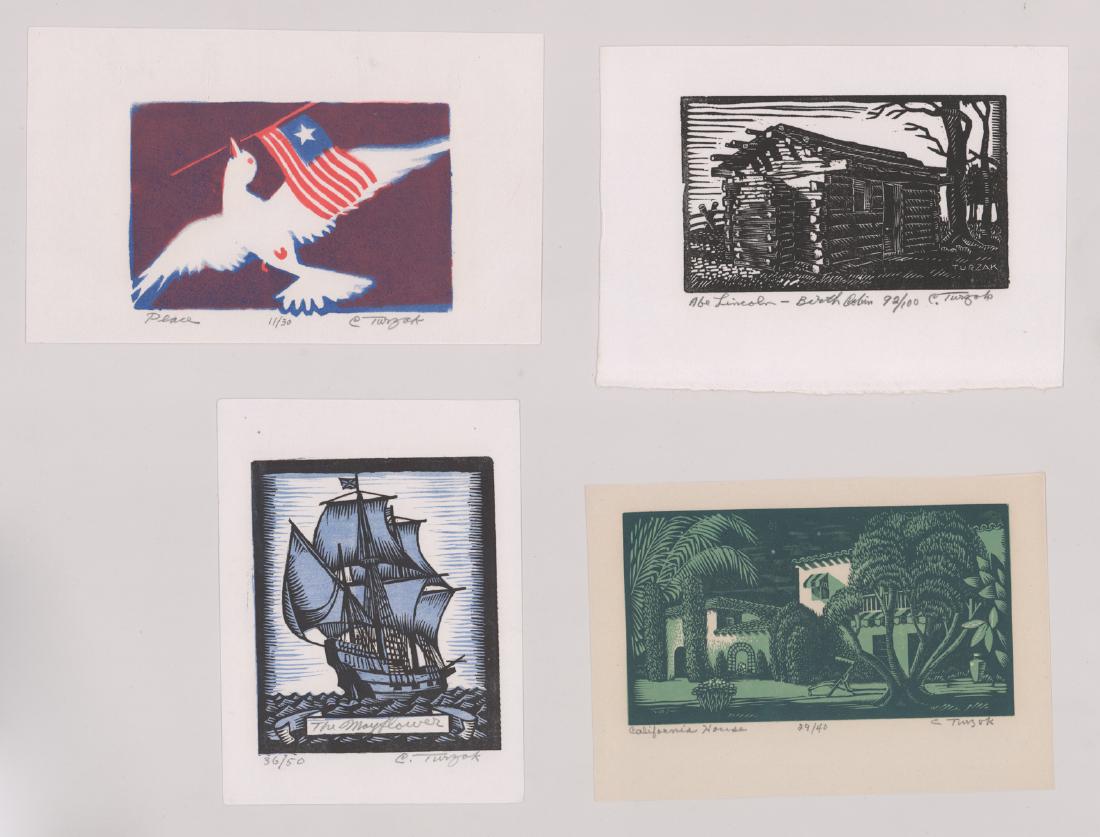 Four Charles Turzak Woodcuts (1 of 1)