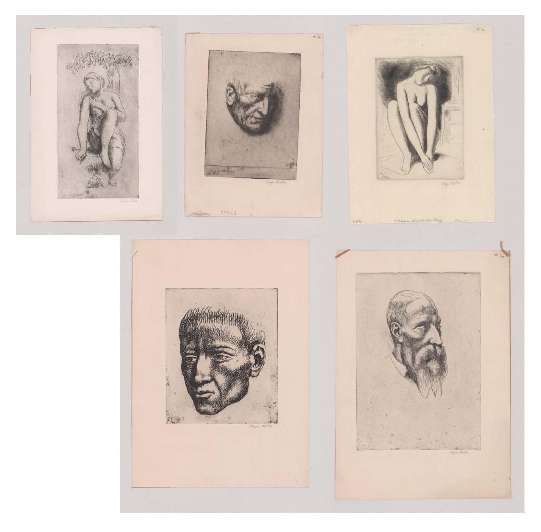 Five Kenneth Hayes Miller Signed Etchings (1 of 3)