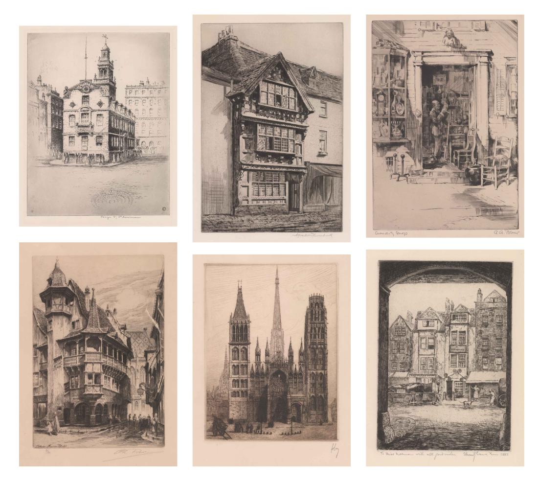 Six Architectural Etchings by Various Artists (1 of 13)