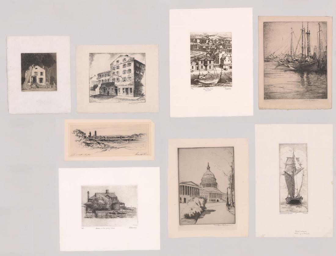 Eight Pencil Signed Etchings by Various Artists (1 of 1)