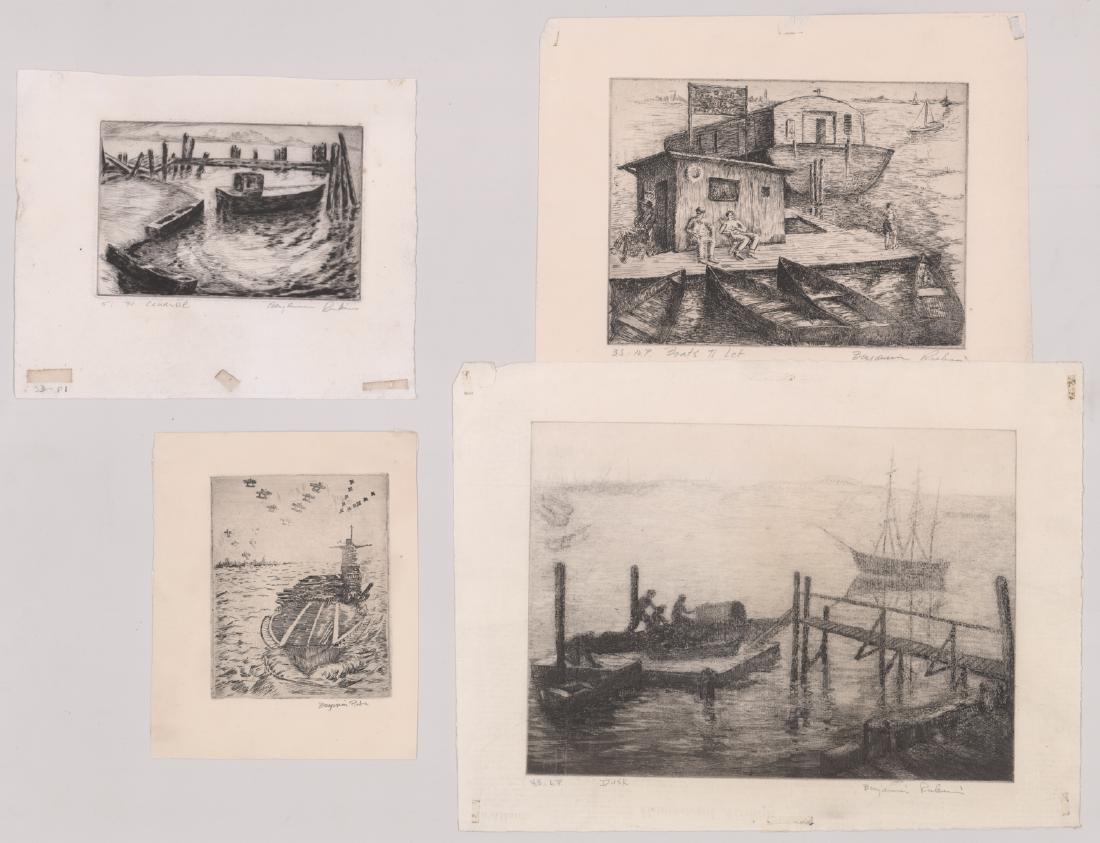 Four Benjamin Rubin Signed Etchings (1 of 3)
