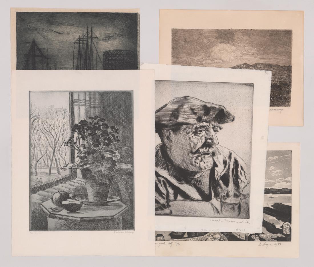 Five Signed Etchings by Various Artists (1 of 4)