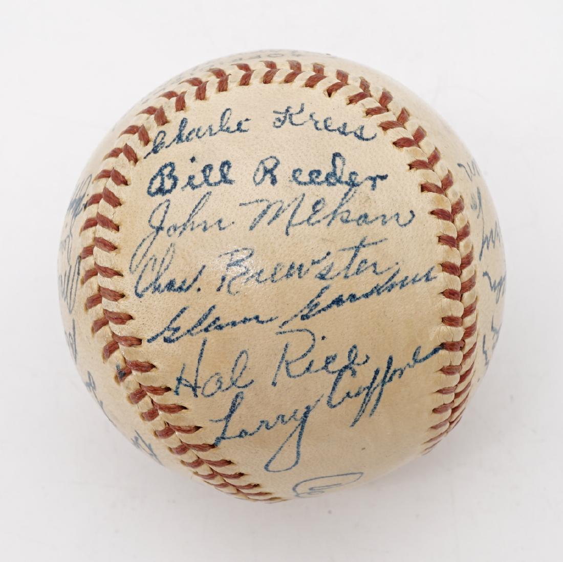 1947 Rochester Red Wings Team Signed Baseball: 1947 Rochester Red Wings team signed baseball with 24 signatures. From the estate of former Red Wing and Major Leaguer Charles "Chuck" Kress (Cincinnati Reds 1947, 1949, Chicago White Sox 1949-1950, D