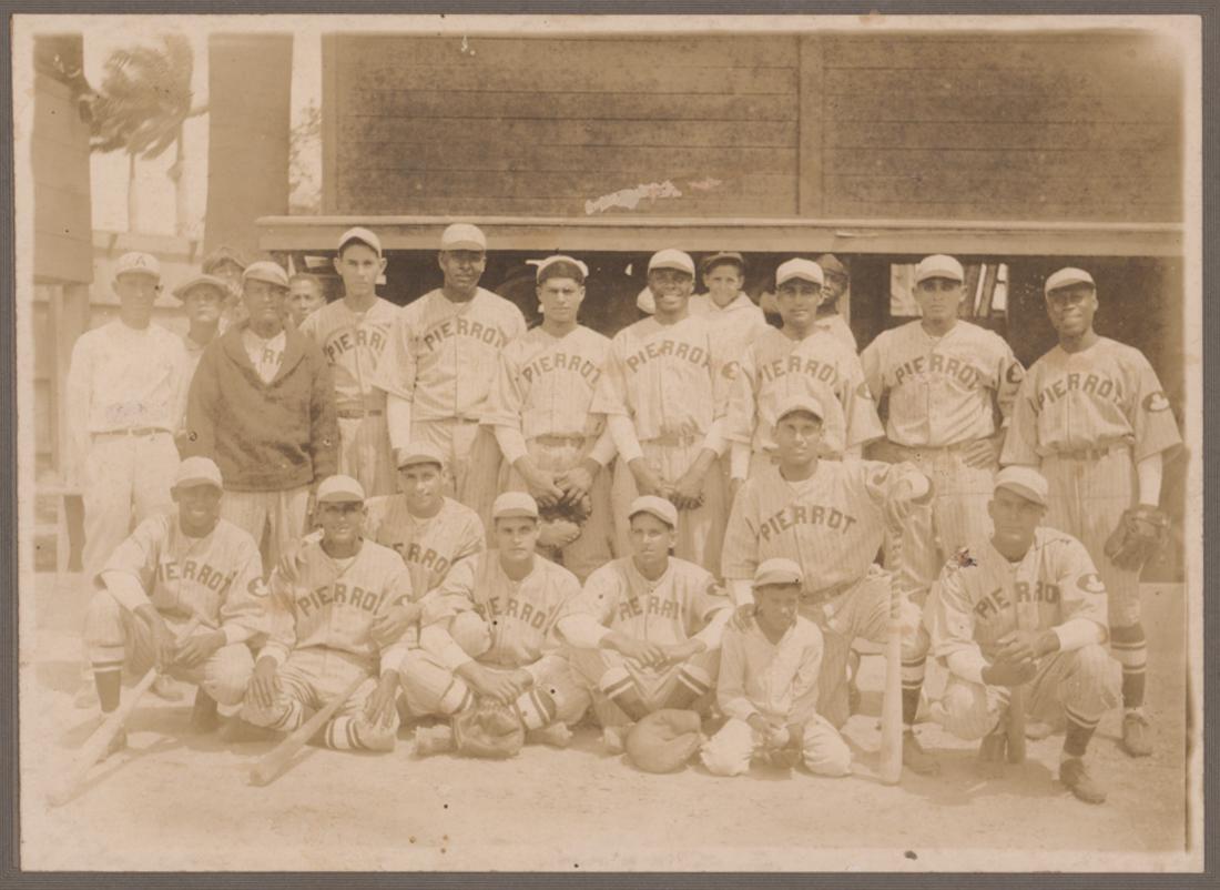 Early 1900's Pierrot Cuba Baseball Team Photo: Early 1900's Pierrot Cuban mounted baseball team photo. Measures 5 in. x 7 in. image size and 8 in. 10 in. total. VG-EX. Condition report is provided as a courtesy and is only an opinion. This conditi