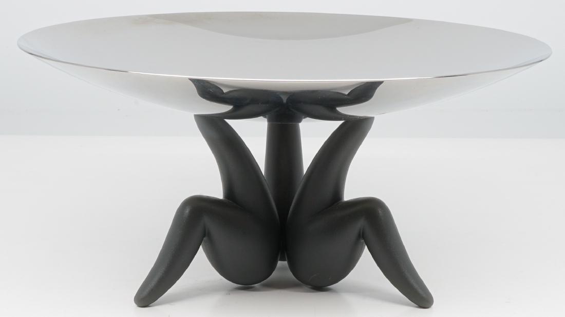 Philippe Stark for Alessi Les Ministres Centerpiece: Philippe Stark for Alessi 'Les Ministres' Centerpiece Fruit Bowl. Measures 5.75 in. x 11.3125 in. very good condition with light scratches but no dents or damage. We ship all items from this auction i
