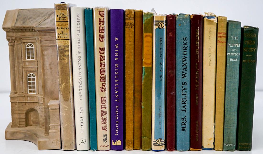 (16) Various Topic Books and Hand-Books: Group of sixteen various topic books and hand-books.. Includes: Something Wrong; A History of Fifty Feet in New York; The Puppet; Mystery, Magic and Medicine; Stickeen; and more. Group set measures 8 