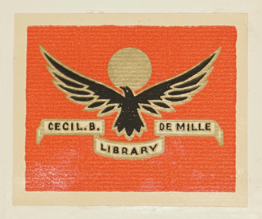 Cecil B. De Mille Library Bookplate: Cecil B. De Mille Library bookplate front flyleaf in Jorrocks's Jaunts and Jollities by R. S. Surtees. 1906. Illustrated. Gilt design covers, spine and page surround. Front cover and spine detached. P