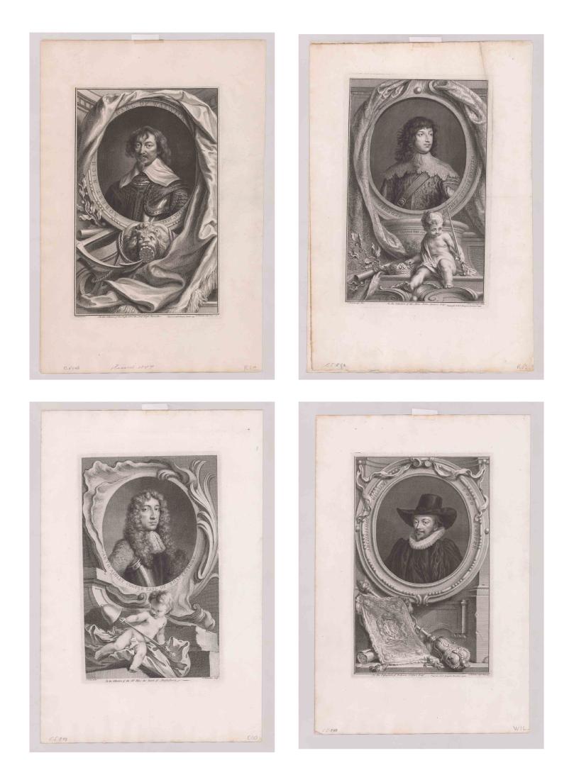 Circa 1743 Heads of Illustrious Persons GB (4): Circa 1743 Heads of Illustrious Person of Great Britain by Thomas Birch. Printed for Knapton, London. Includes portrait engravings with tissue guard and bios for John Williams, Robert Rich, Anthony As