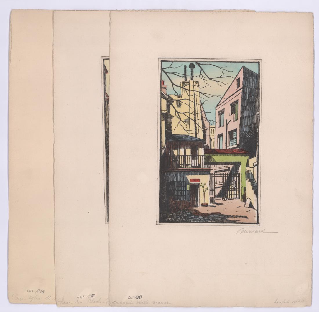 Three Parisian Signed Color Etchings (1 of 4)