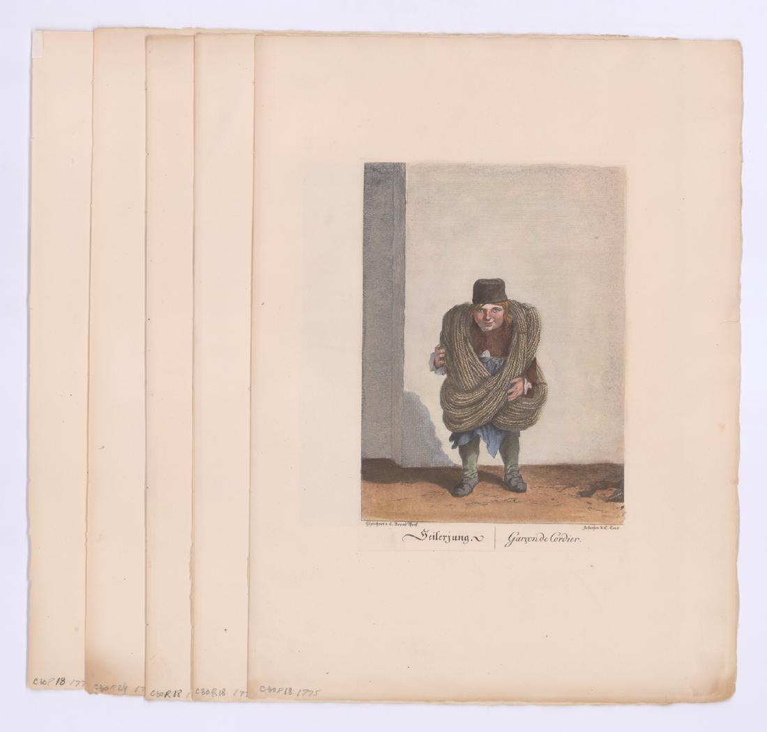 Ca.1775 Hand Colored Etchings from Germany (5) (1 of 4)