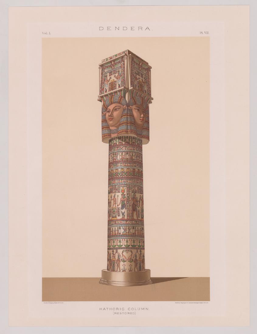 Ca. 1880's Print of Dendera Hathoric Column (1 of 1)
