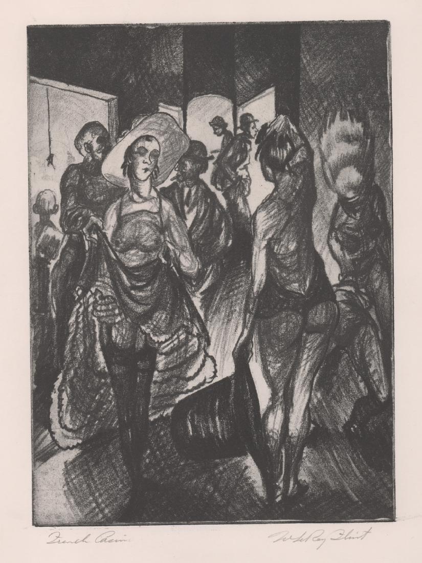 Leroy Walter Flint (1909 - 1990) Signed Lithograph: Leroy Walter Flint (1909 - 1990) pencil signed lithograph. Pencil signed 'W. LeRoy Flint' lower right and titled 'French Casino' lower left. Number '60' lower right. Image measures approximately 9.5 i