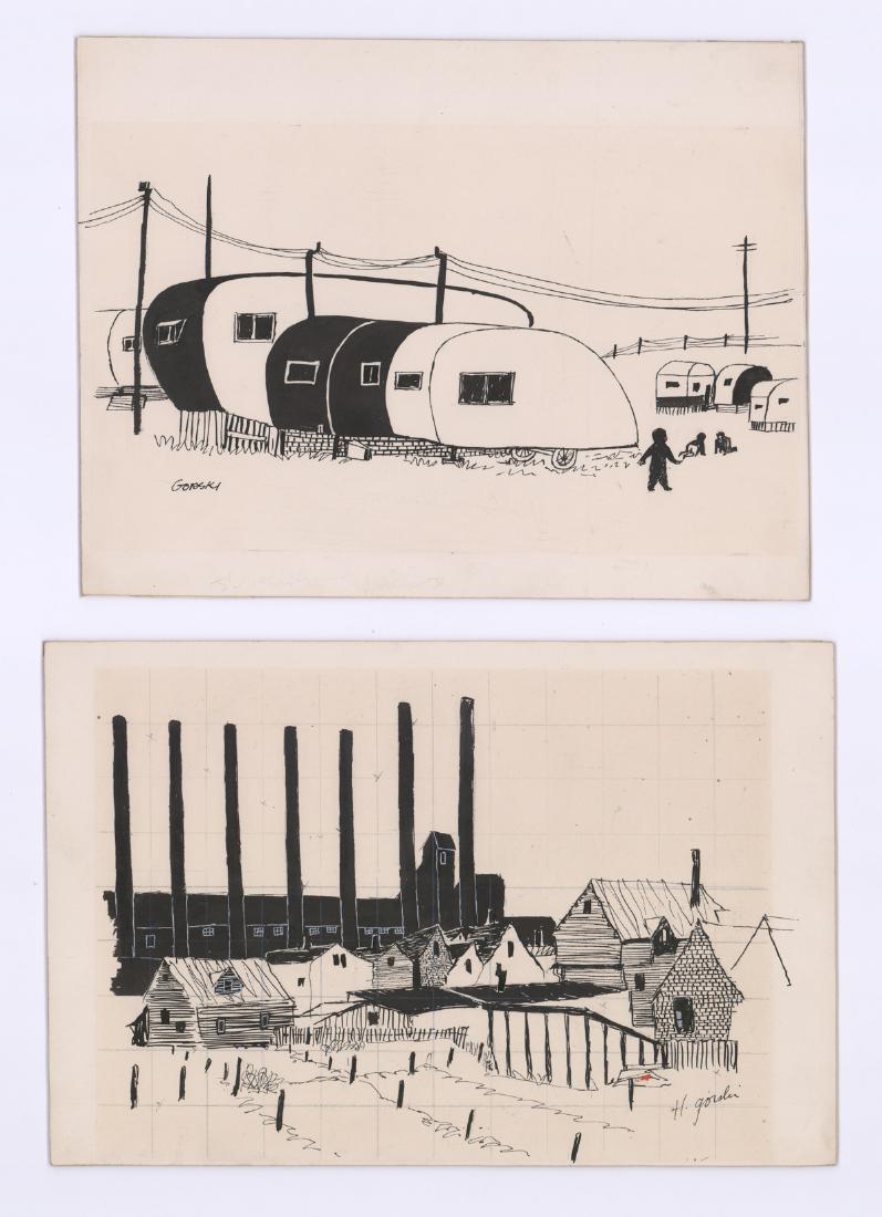 Henry Gorski Signed Ink Drawings (2) (1 of 2)