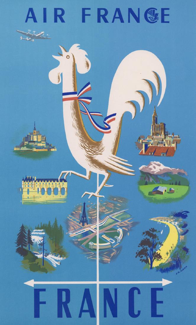 Dated 1951 J.M. Nabrin for Air France Poster (1 of 3)