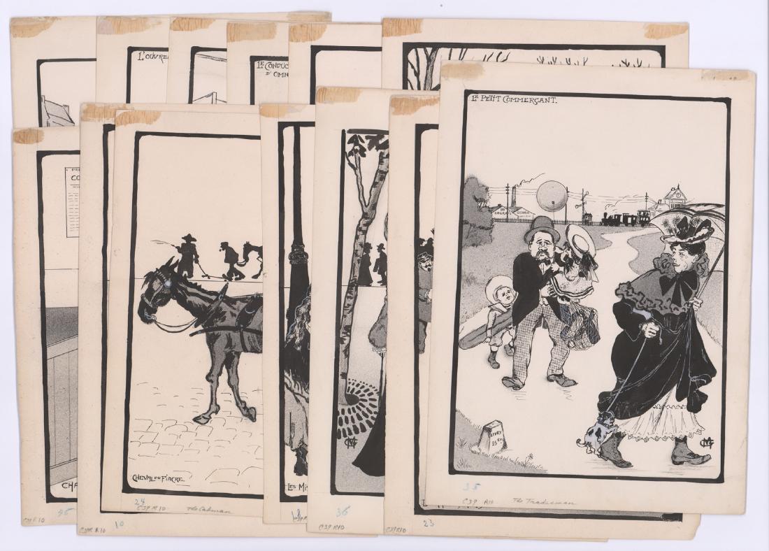 Gustave Marie Original Drawings, 19th Century (13) (1 of 8)