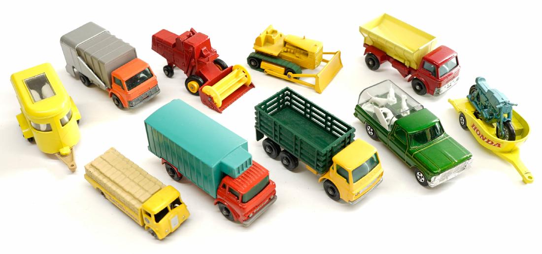 Matchbox Lesney Vehicles Near Mint/Mint (10): Matchbox Lesney group of (10) vehicles. All are Near Mint/Mint. One owner, these were purchased as collectibles by the consignor and not a toy. These have been handled only a few times. Condition repo