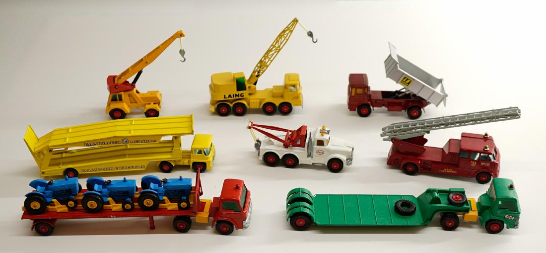 Matchbox Lesney King Size Vehicles (8): Matchbox Lesney King Size group of (8) vehicles. All are EX+/NrMt to NrMt/Mt with a few loose tires. One owner, these were purchased as collectibles by the consignor and not a toy. These have been han
