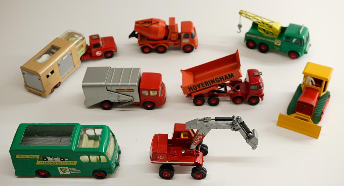 Matchbox Lesney King Size Vehicles (8): Matchbox Lesney King Size group of (8) vehicles. All are EX+/NrMt to NrMt/Mt with a few loose tires. One owner, these were purchased as collectibles by the consignor and not a toy. These have been han
