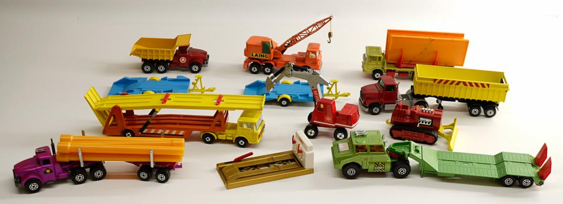 Matchbox Lesney King Size Vehicles (12): Matchbox Lesney King Size group of (12) vehicles. All are EX+/NrMt to NrMt/Mt. One owner, these were purchased as collectibles by the consignor and not a toy. These have been handled only a few times.