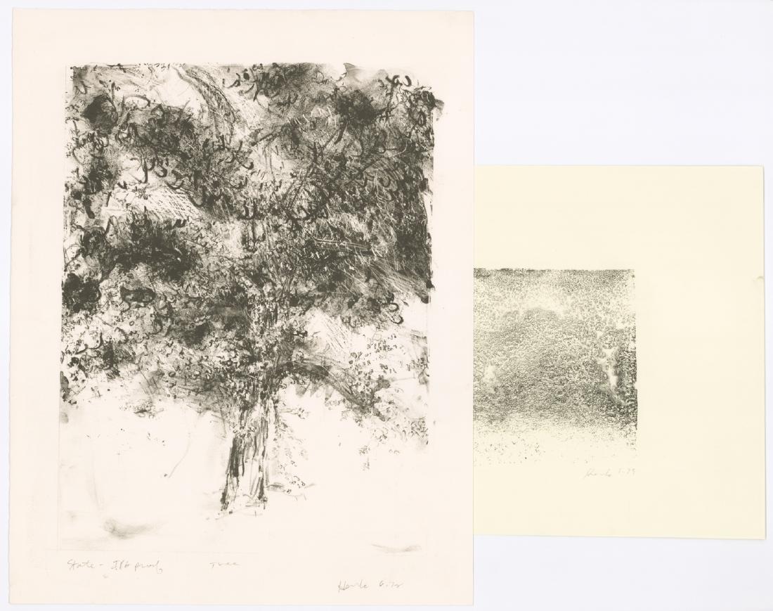 Dellas Henke Signed Lithographs (2): Two Dellas Henke (American) signed lithographs. One signed 'Henke 5.79' in pencil lower right. 'IPG State Proof' in pencil lower left. It measures 11.625-in. x 16.25-in. sheet size. The other is signe