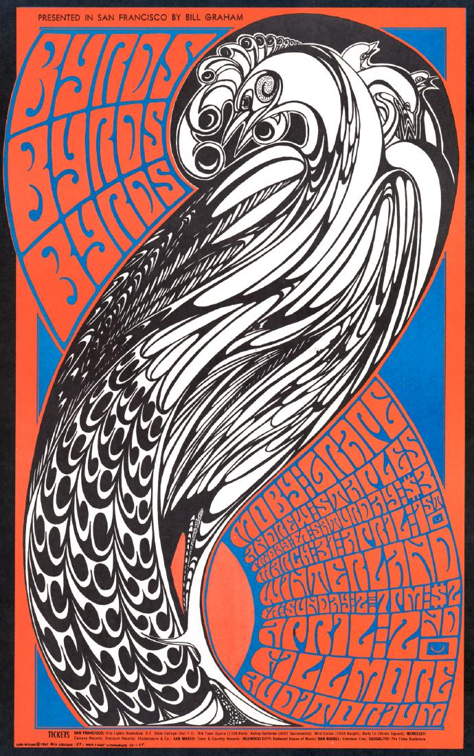 Byrds, Moby Grape 1967 Bill Graham Poster BG-57 (1 of 5)