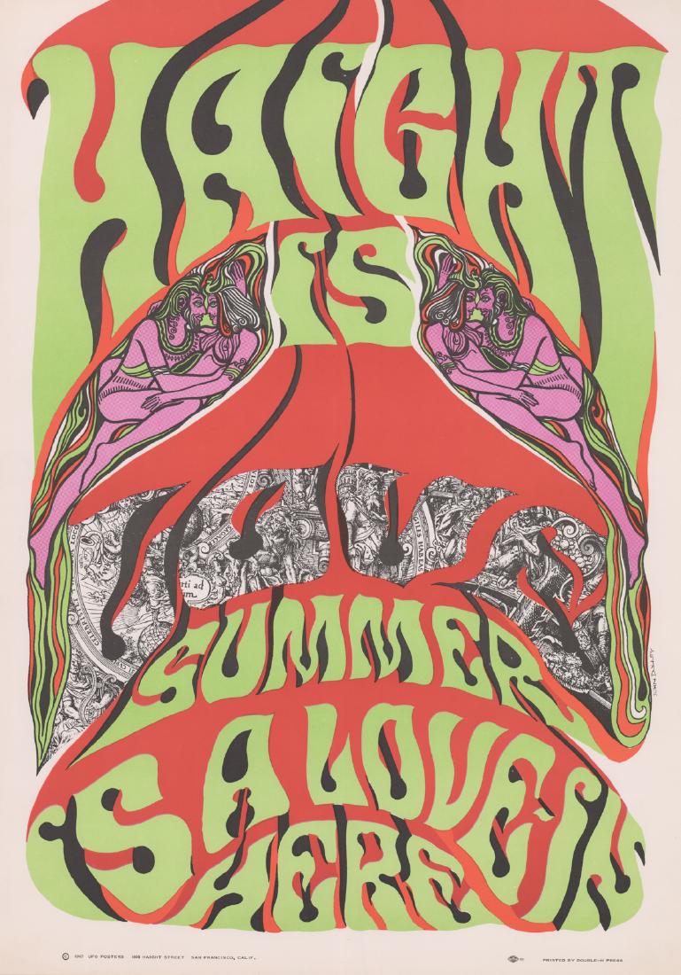 Haight Is Love 1967 Poster UFO Original (1 of 4)